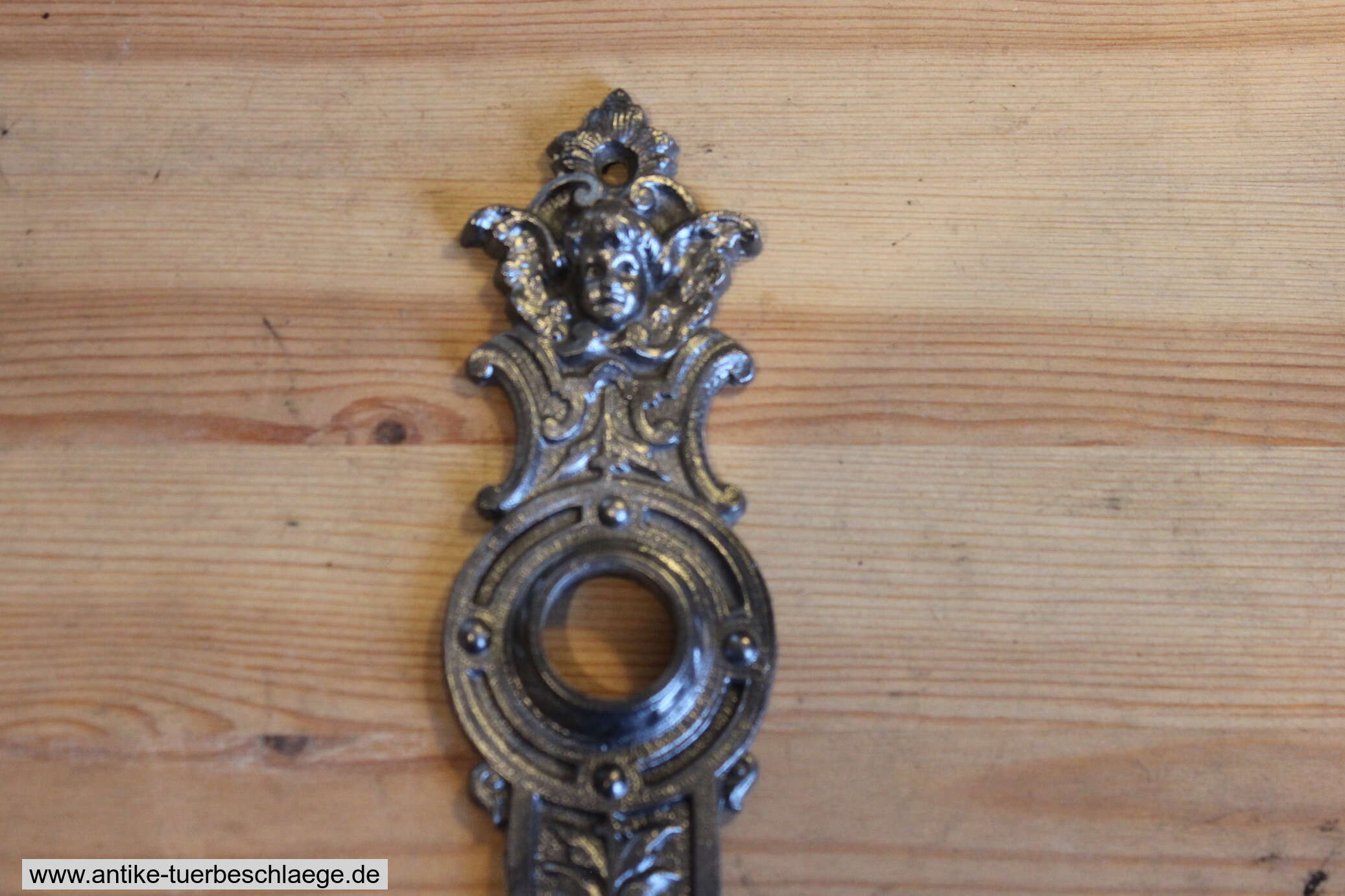 Antike Türdrückergarnitur Engelskopf 72mm Lochabstand! ~1980 #4 – Ansicht 2