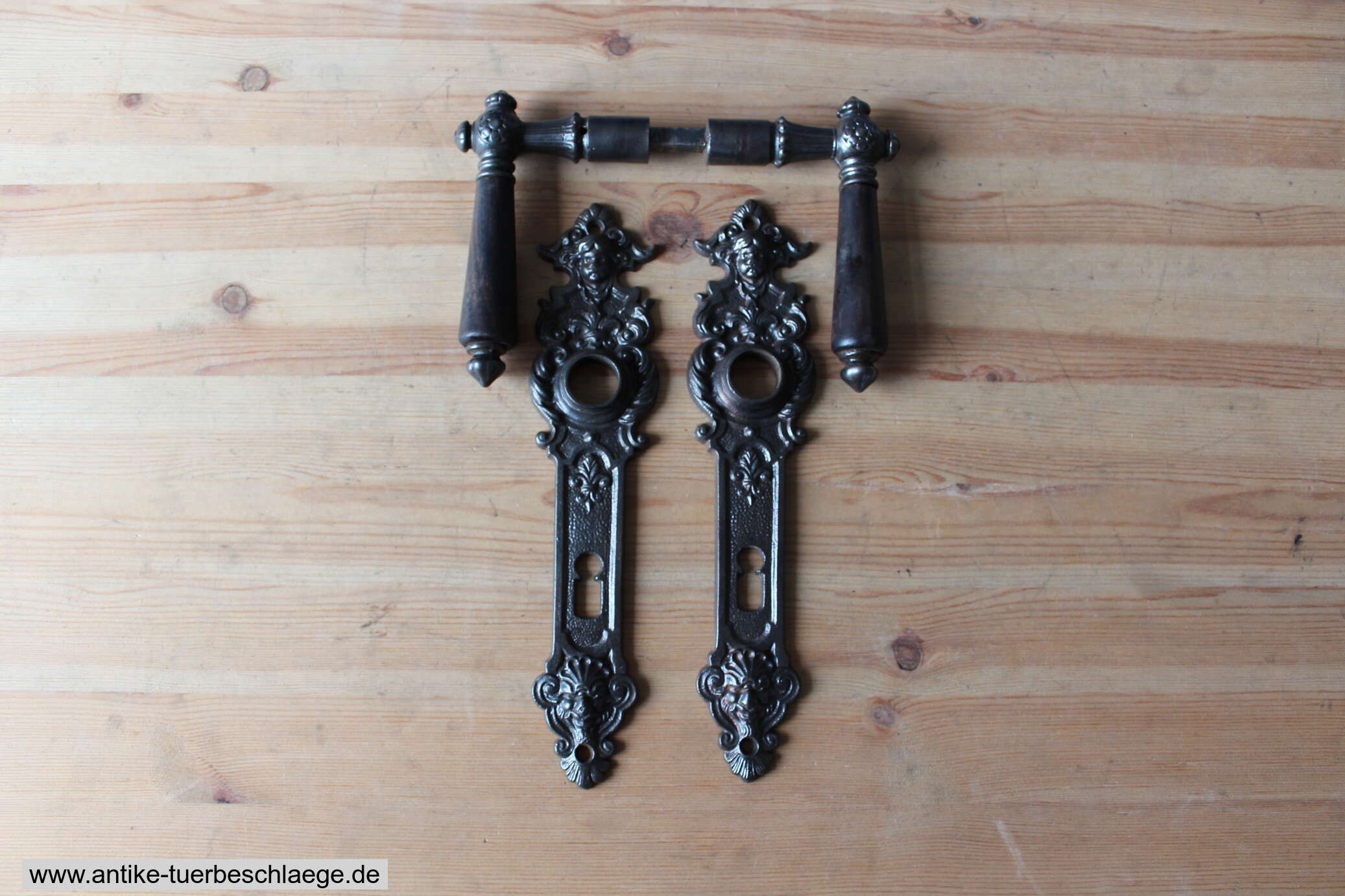 Antike Türdrückergarnitur Engelskopf 72mm Lochabstand! ~1980 #5 – Ansicht 1