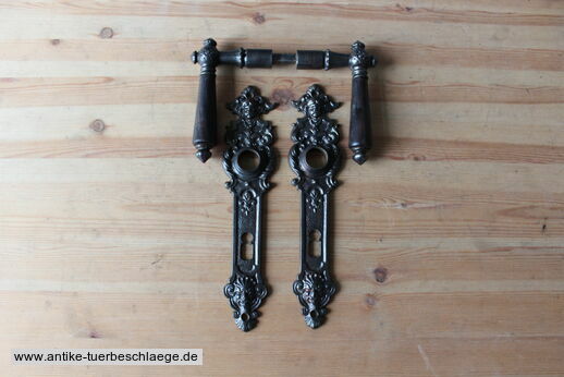 Antike Türdrückergarnitur Engelskopf 72mm Lochabstand! ~1980 #5