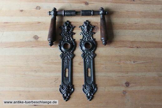 Antike Türdrückergarnitur Himmel&Hölle (Engels- und Teufekskopf) #4