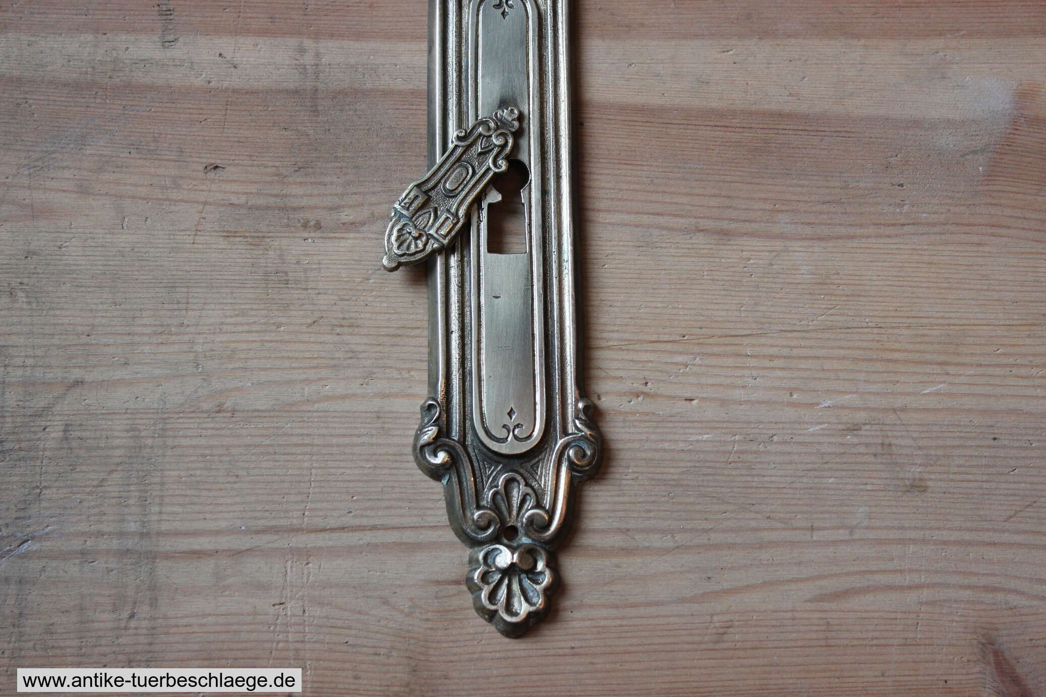 Historische Türdrückergarnitur Gründerzeit Messing 1920 #2 – Ansicht 3