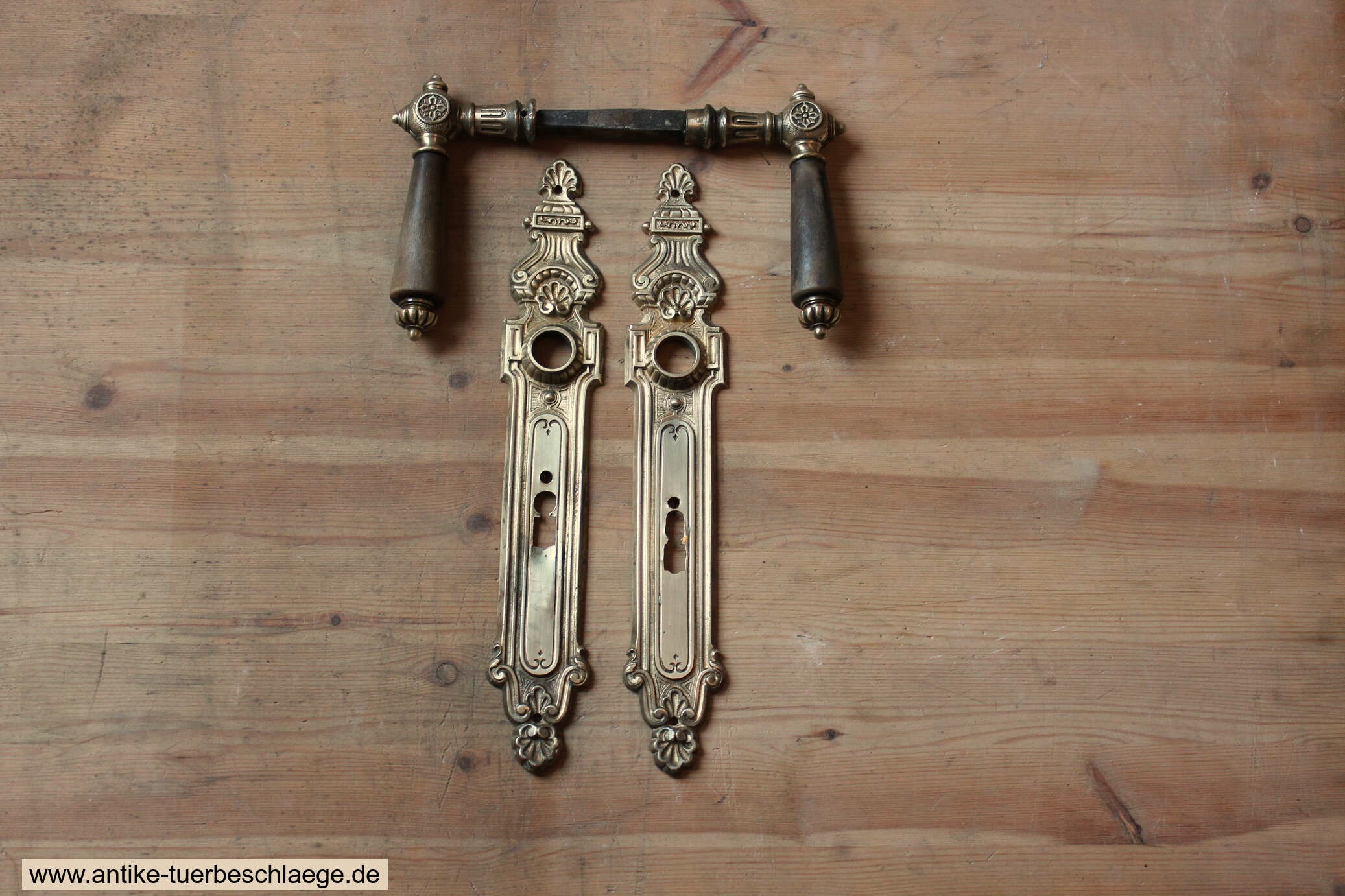 Historische Türdrückergarnitur Gründerzeit Messing 1920 #3 – Ansicht 1
