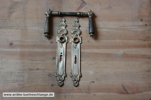 Historische Türdrückergarnitur Gründerzeit Messing 1920 #3