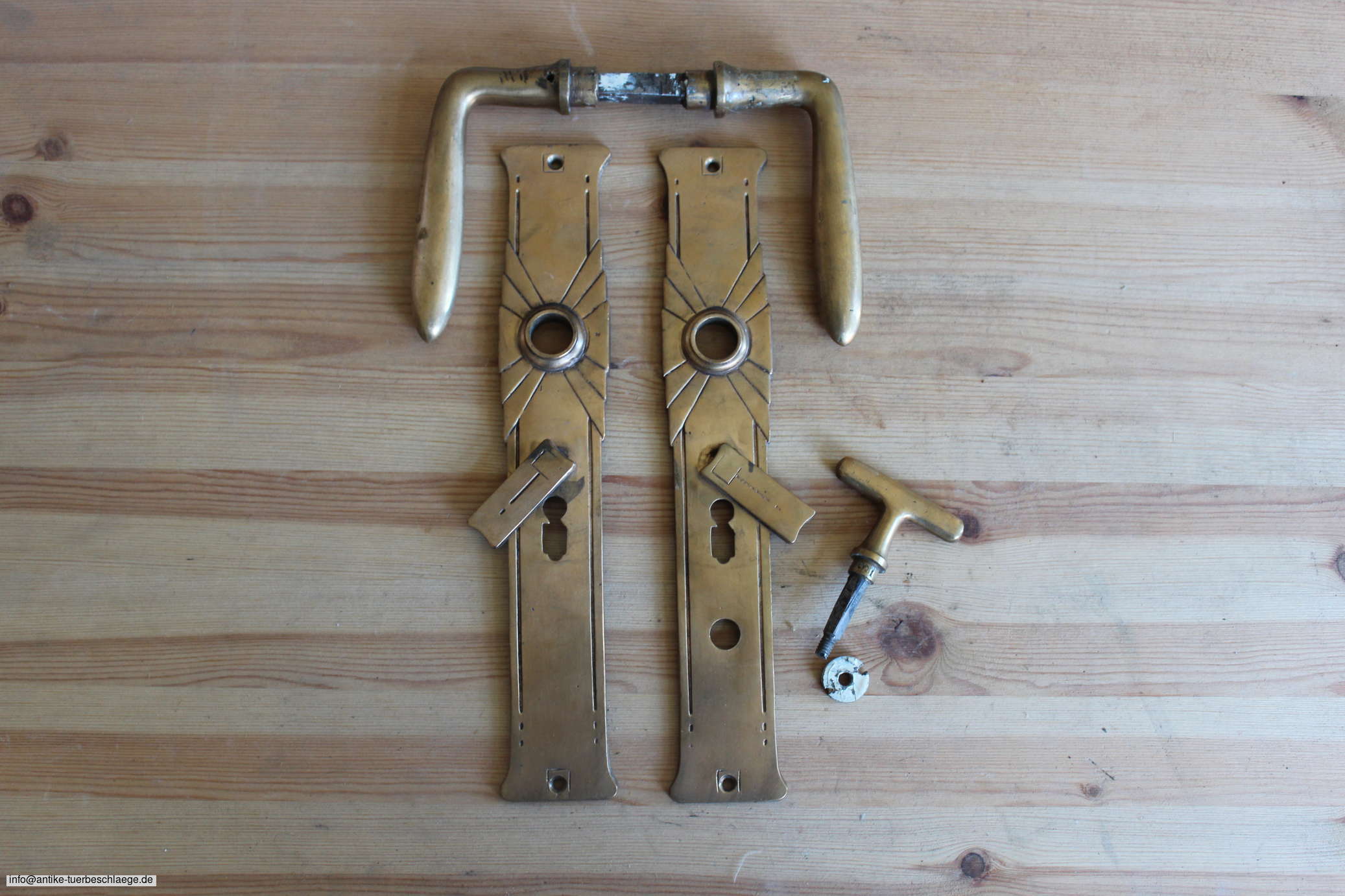 Antiker Türgriff  geometrischer Jugendstil  (~1915) – Ansicht 1