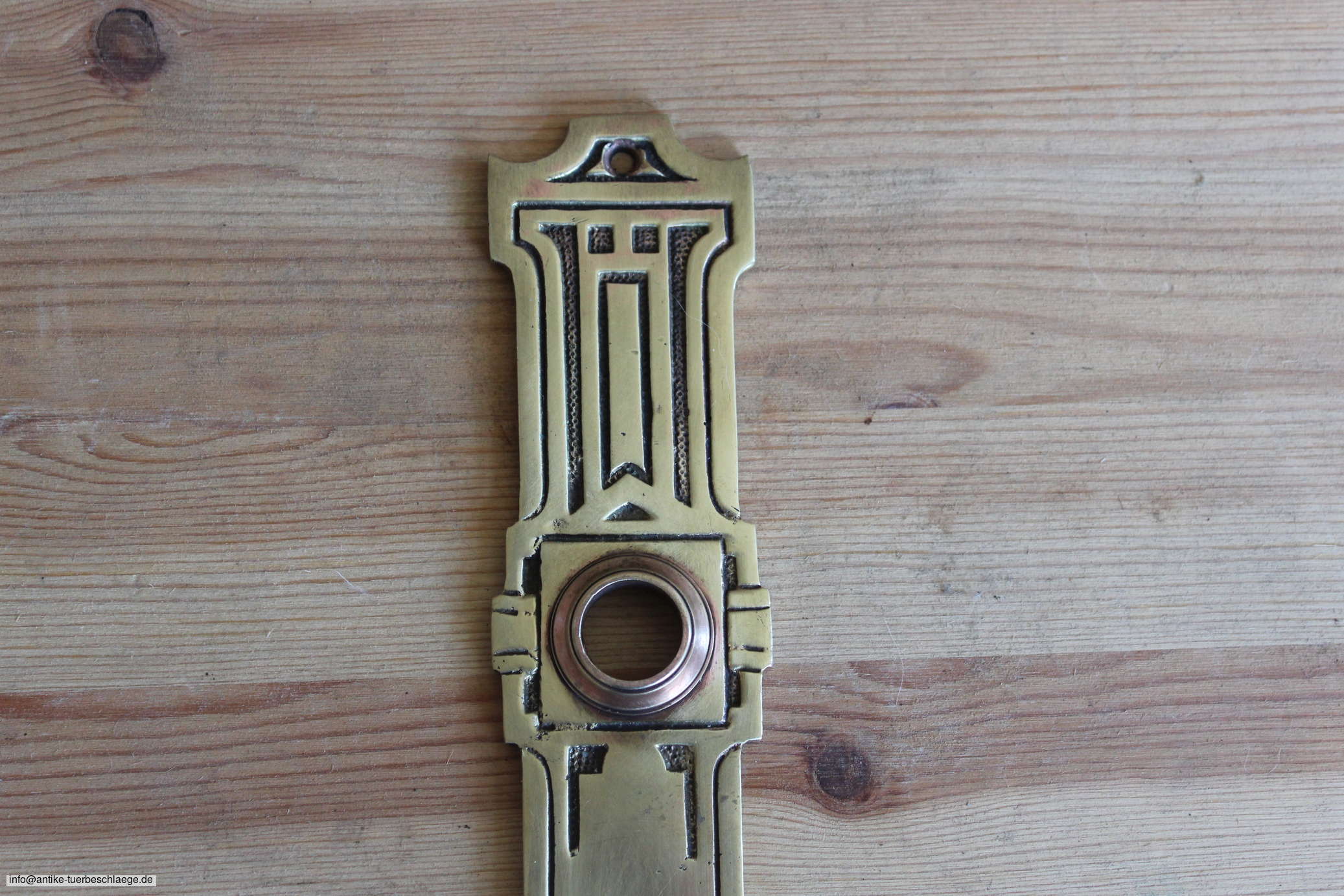 Antike Türbeschläge, antike Türklinke geometrisch Jugendstil  (~1910) – Ansicht 2
