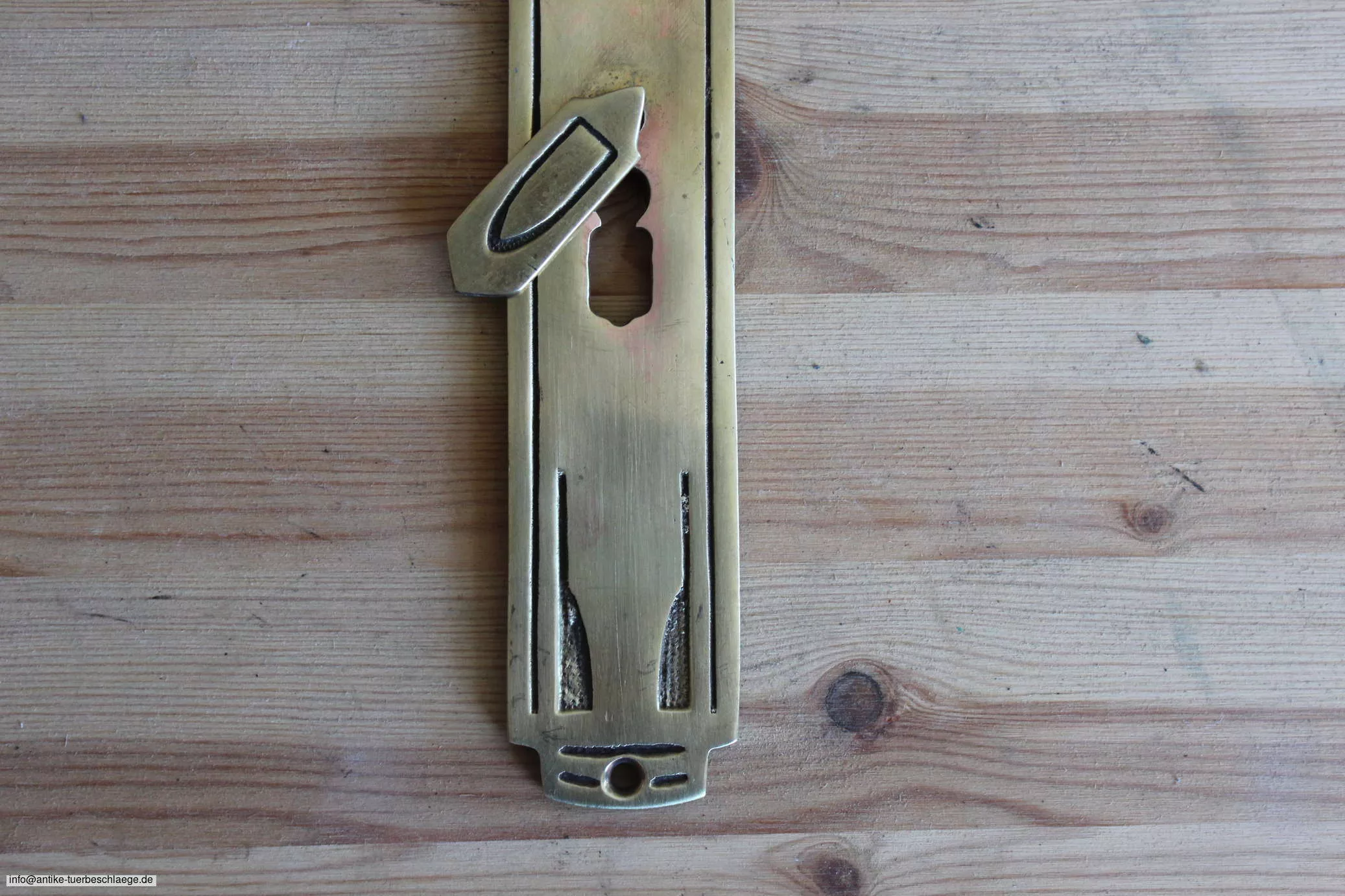 Antike Türbeschläge, antike Türklinke geometrisch Jugendstil  (~1910) – Ansicht 3