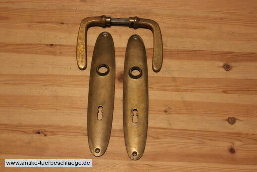 Antike Jugendstil Türklinke (schlicht, oval #2)