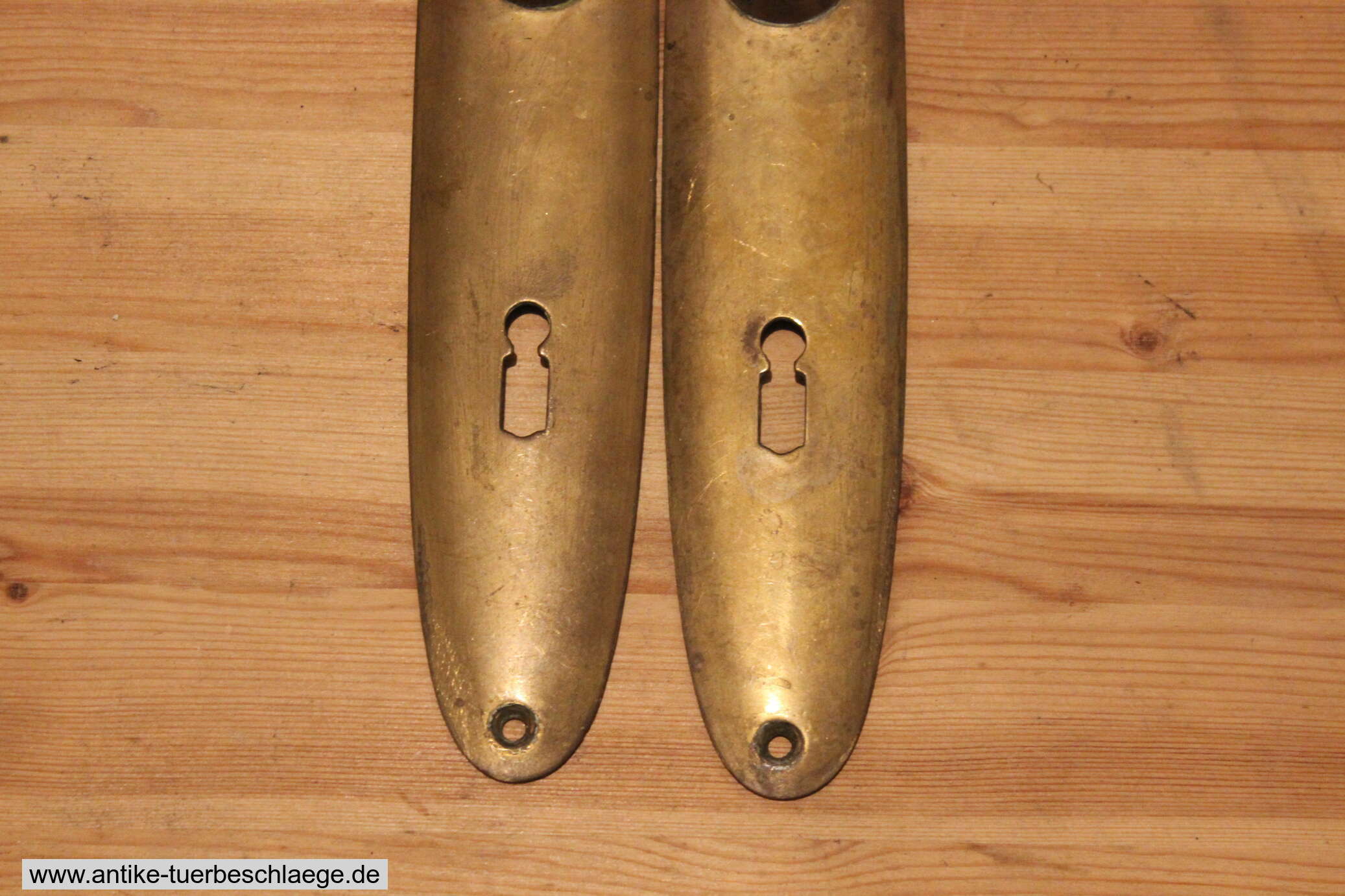 Antike Jugendstil Türklinke (schlicht, oval #2) – Ansicht 3