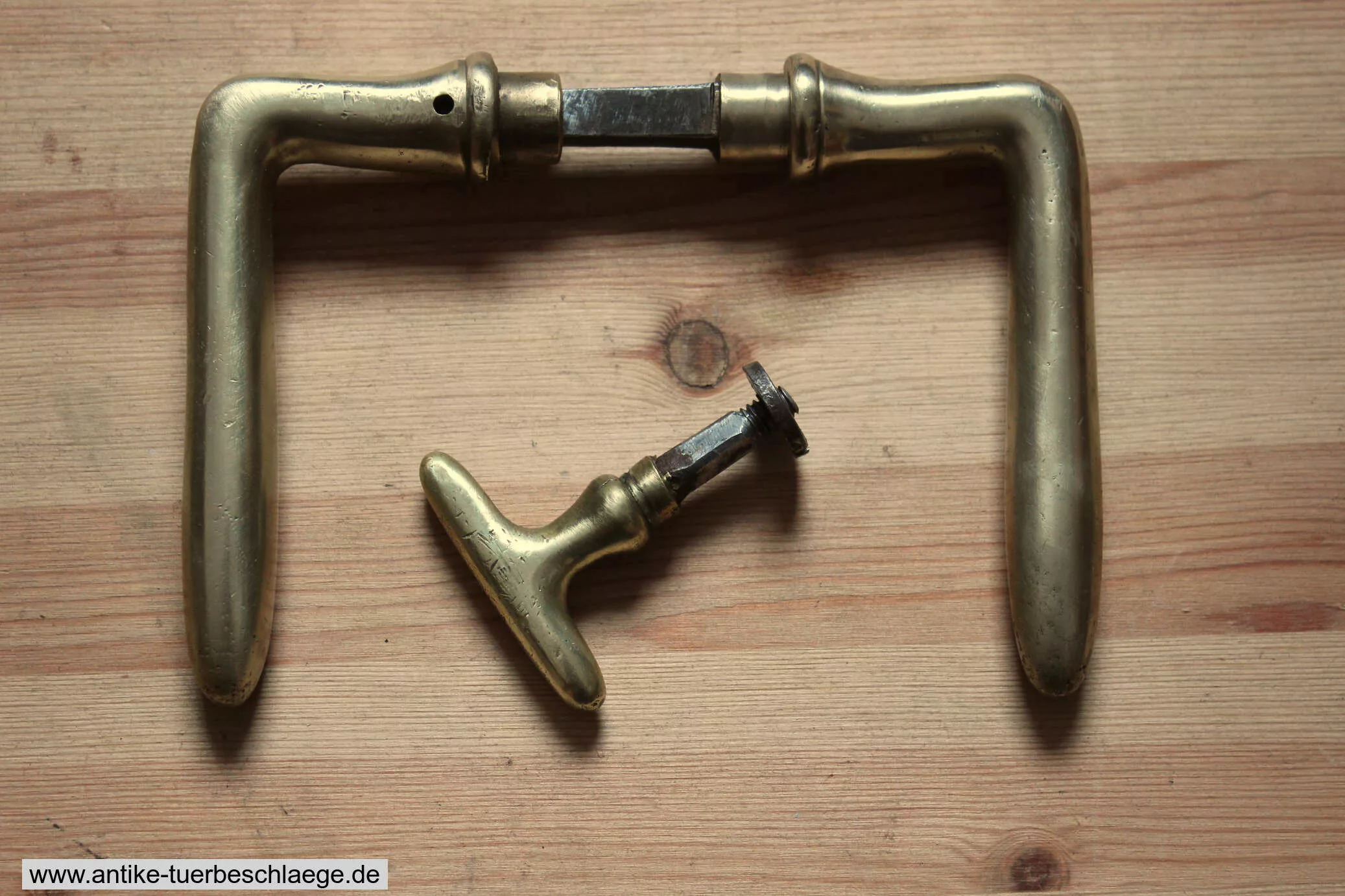 Türdrückergarnitur Jugendstil schlicht mit 72mm Lochabstand – Ansicht 4