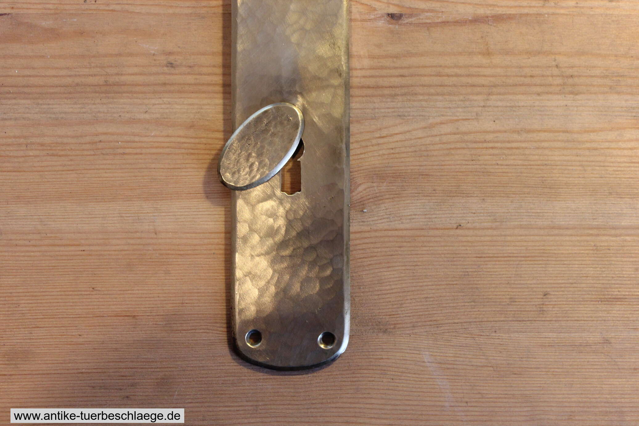 Türdrückergarnitur Jugendstil schlicht Hammermuster – Ansicht 3