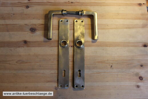 Türdrückergarnitur Messing schlichtes Muster