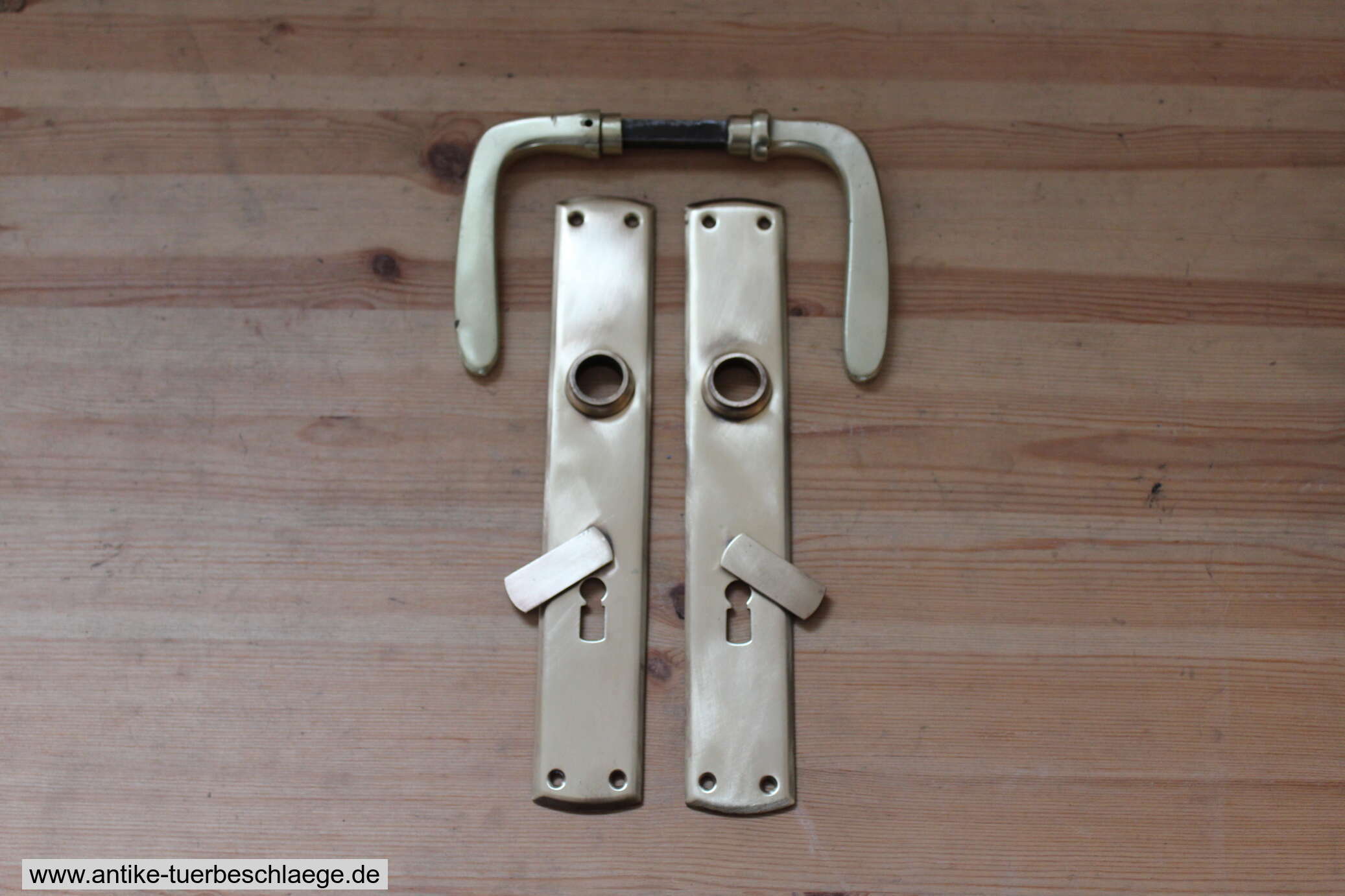 Antike Türklinke Jugendstil - Schlicht Messing 9 – Ansicht 1