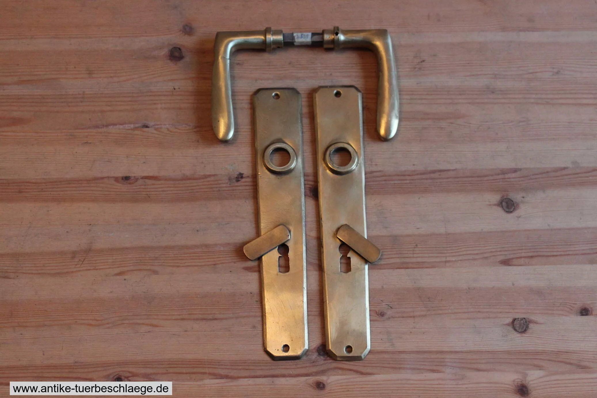 Antike Türklinke Jugendstil - Schlicht Messing 10 – Ansicht 1