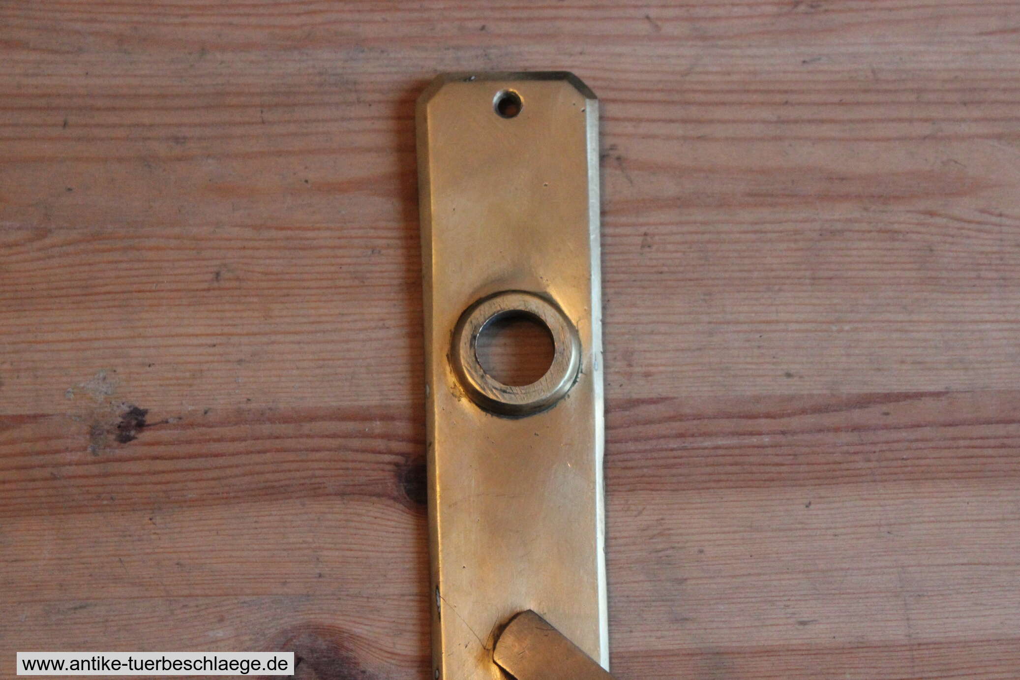Antike Türklinke Jugendstil - Schlicht Messing 10 – Ansicht 2