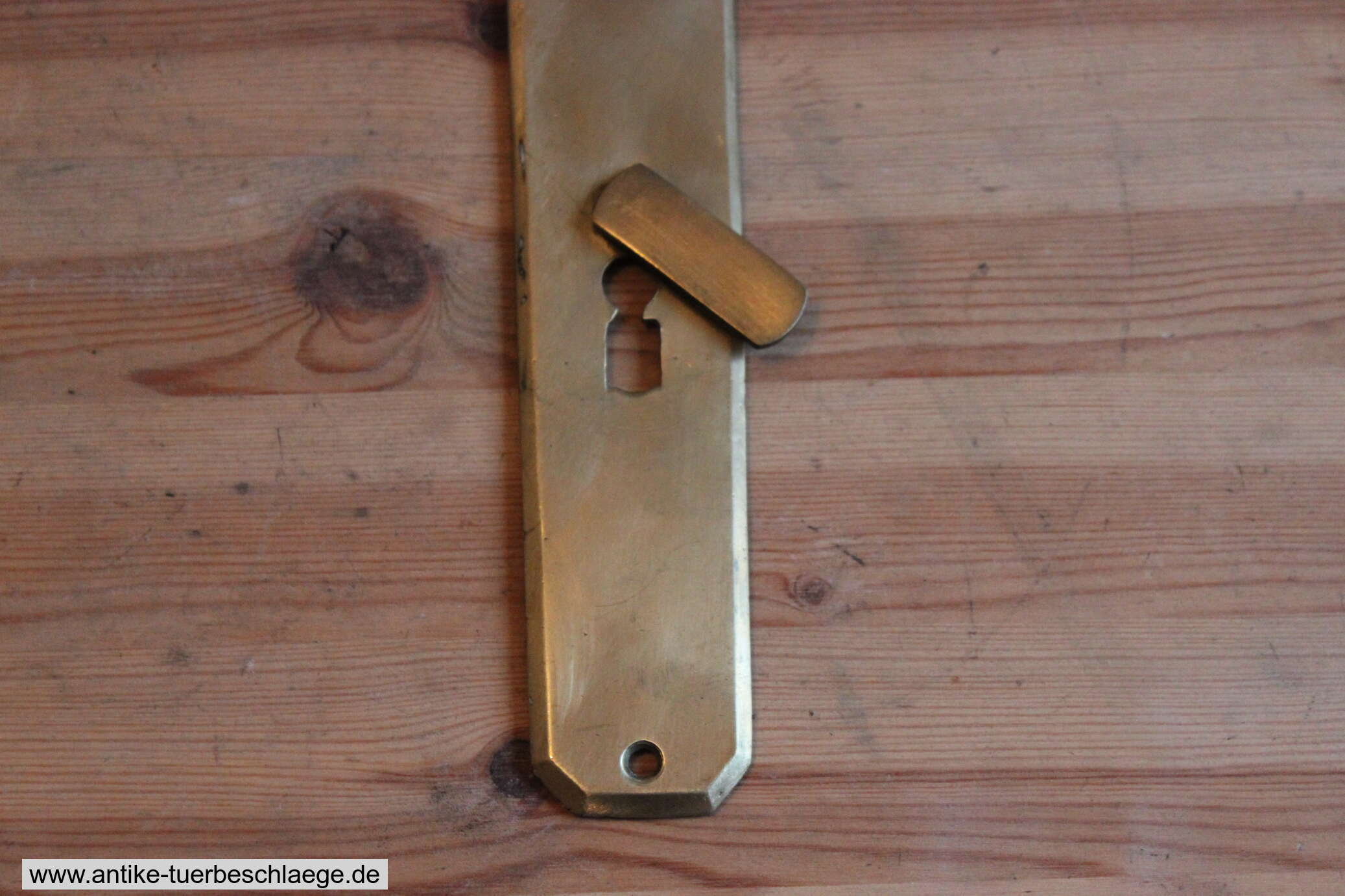 Antike Türklinke Jugendstil - Schlicht Messing 10 – Ansicht 3