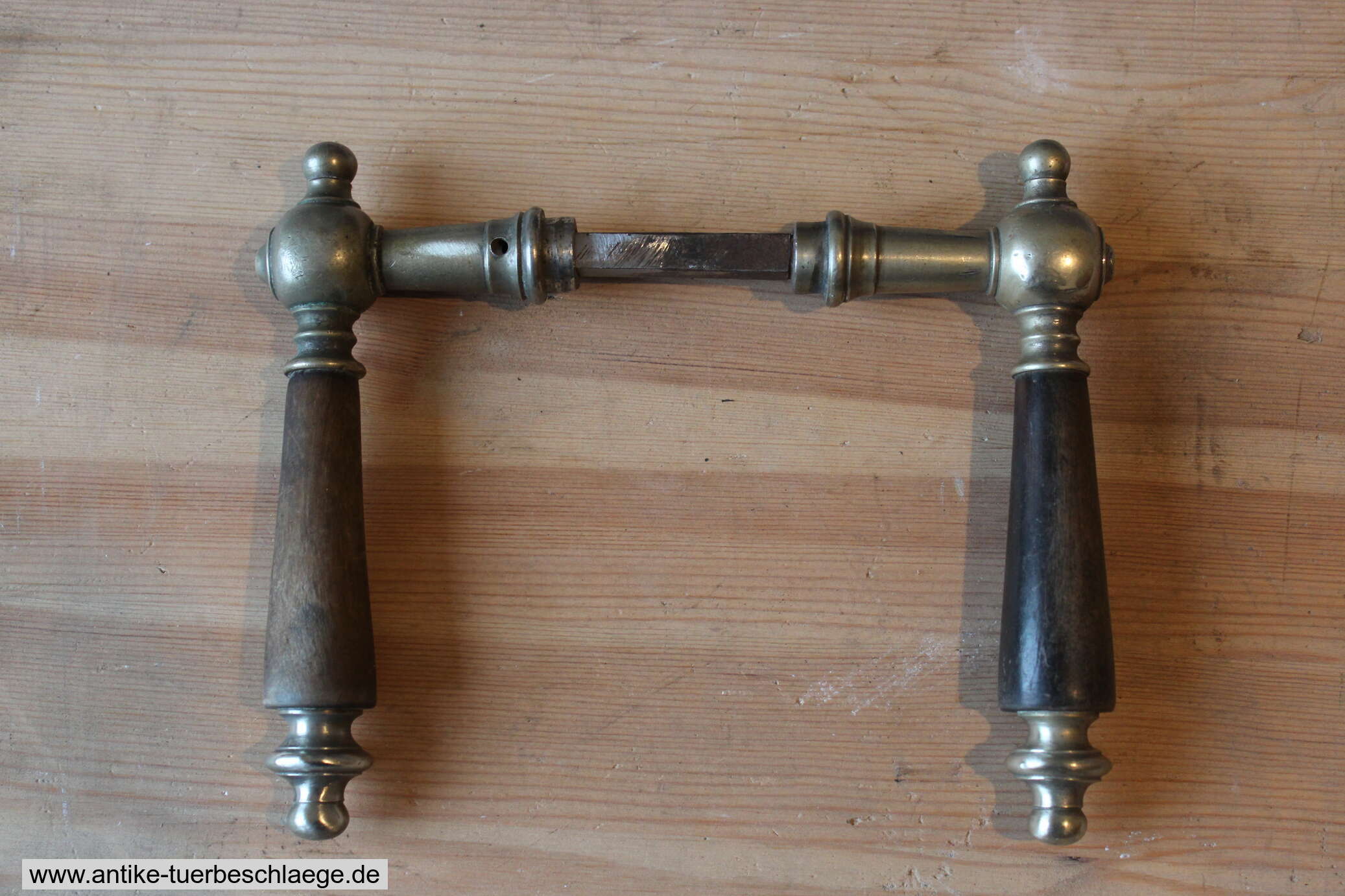 Antike Türklinke Jugendstil schlicht (Rosetten) vernickelt #3 – Ansicht 4