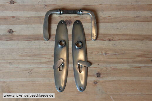 Antike Türklinke Jugendstil schlicht vernickelt #1