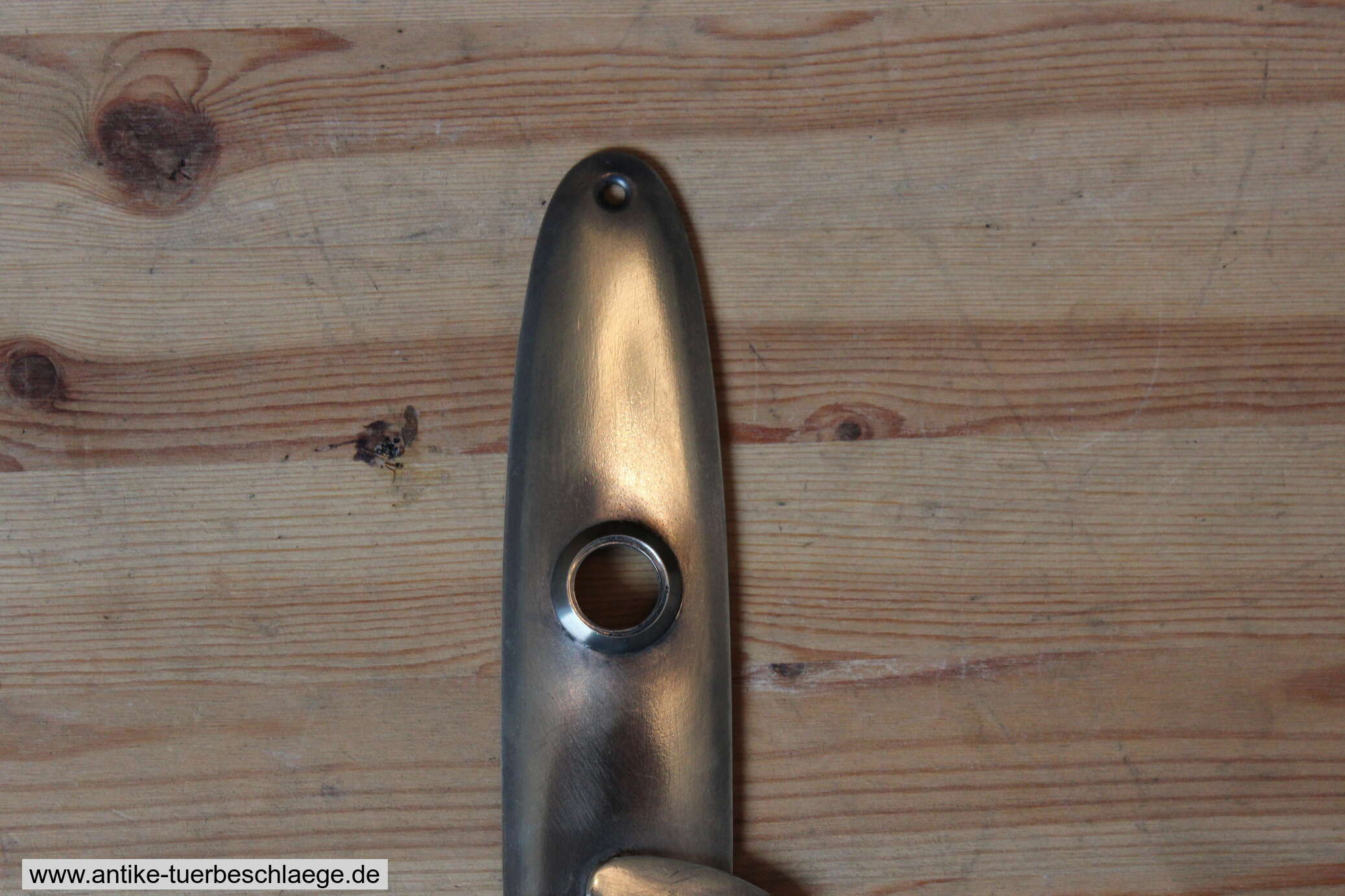Antike Türklinke Jugendstil schlicht vernickelt #1 – Ansicht 2