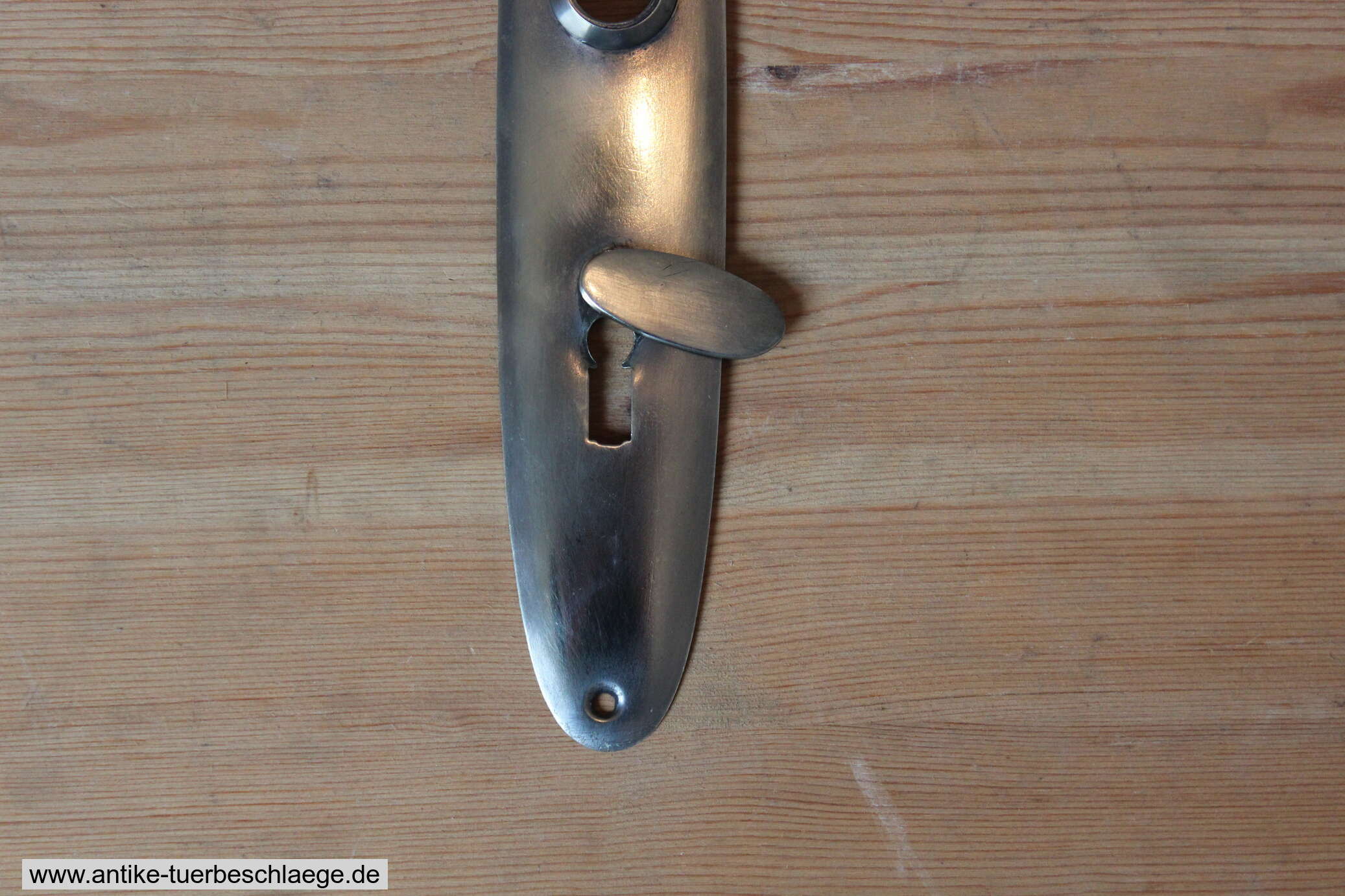 Antike Türklinke Jugendstil schlicht vernickelt #1 – Ansicht 3