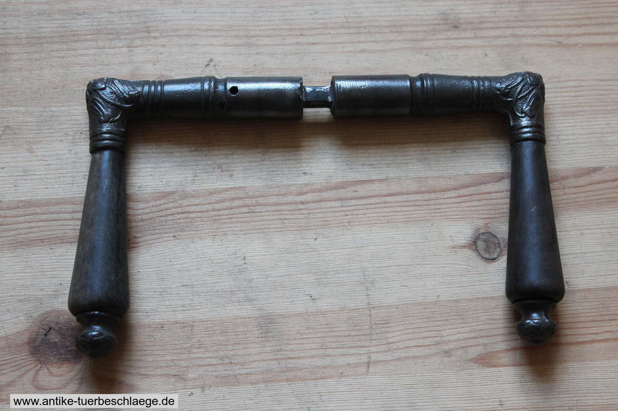 Florales Jugednstilmuster, antike Türdrückergarnitur Jugendstil ca. 1910 – Ansicht 4