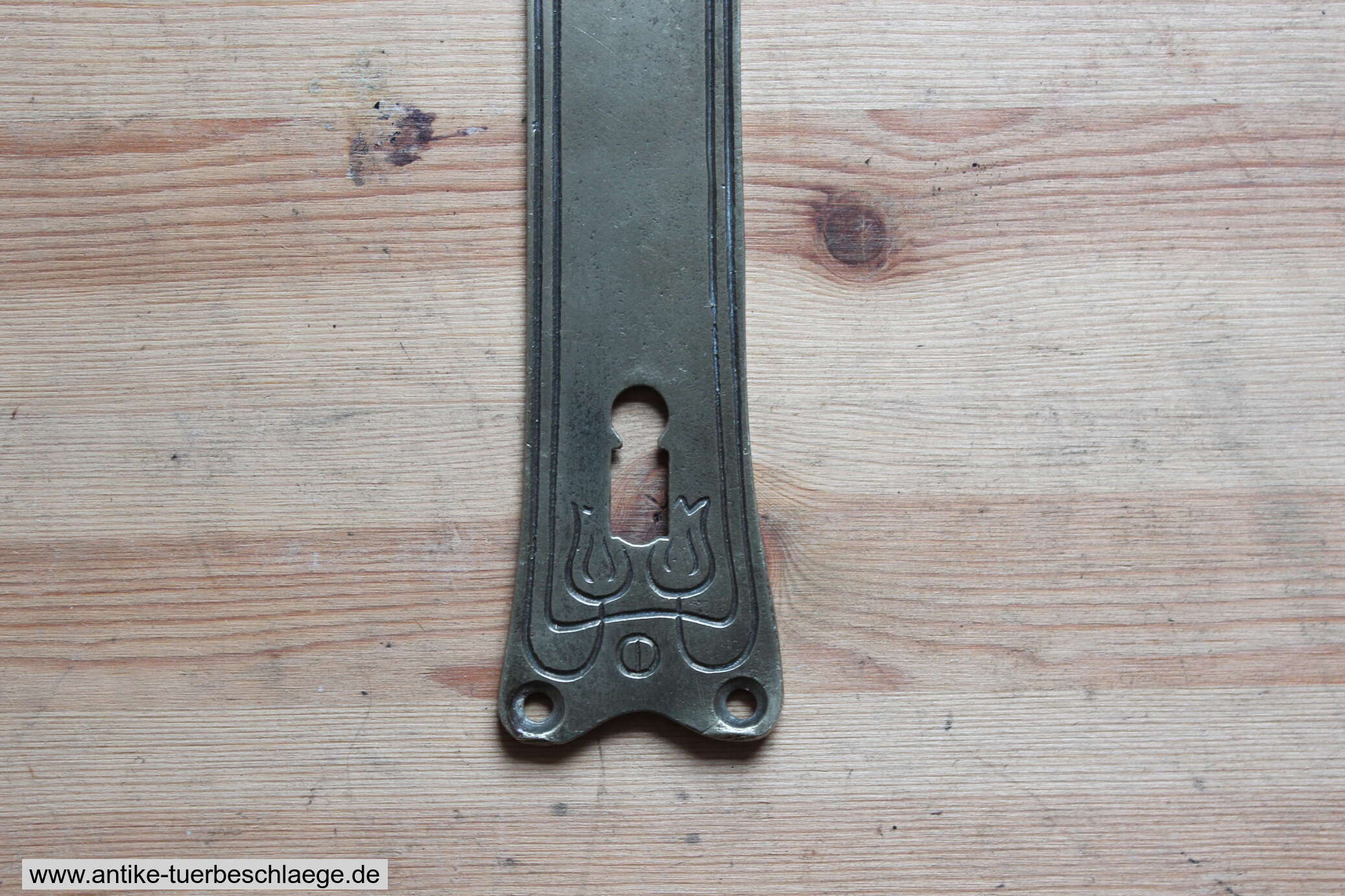 Florale Jugendstil Türdrücker (~1920) – Ansicht 3