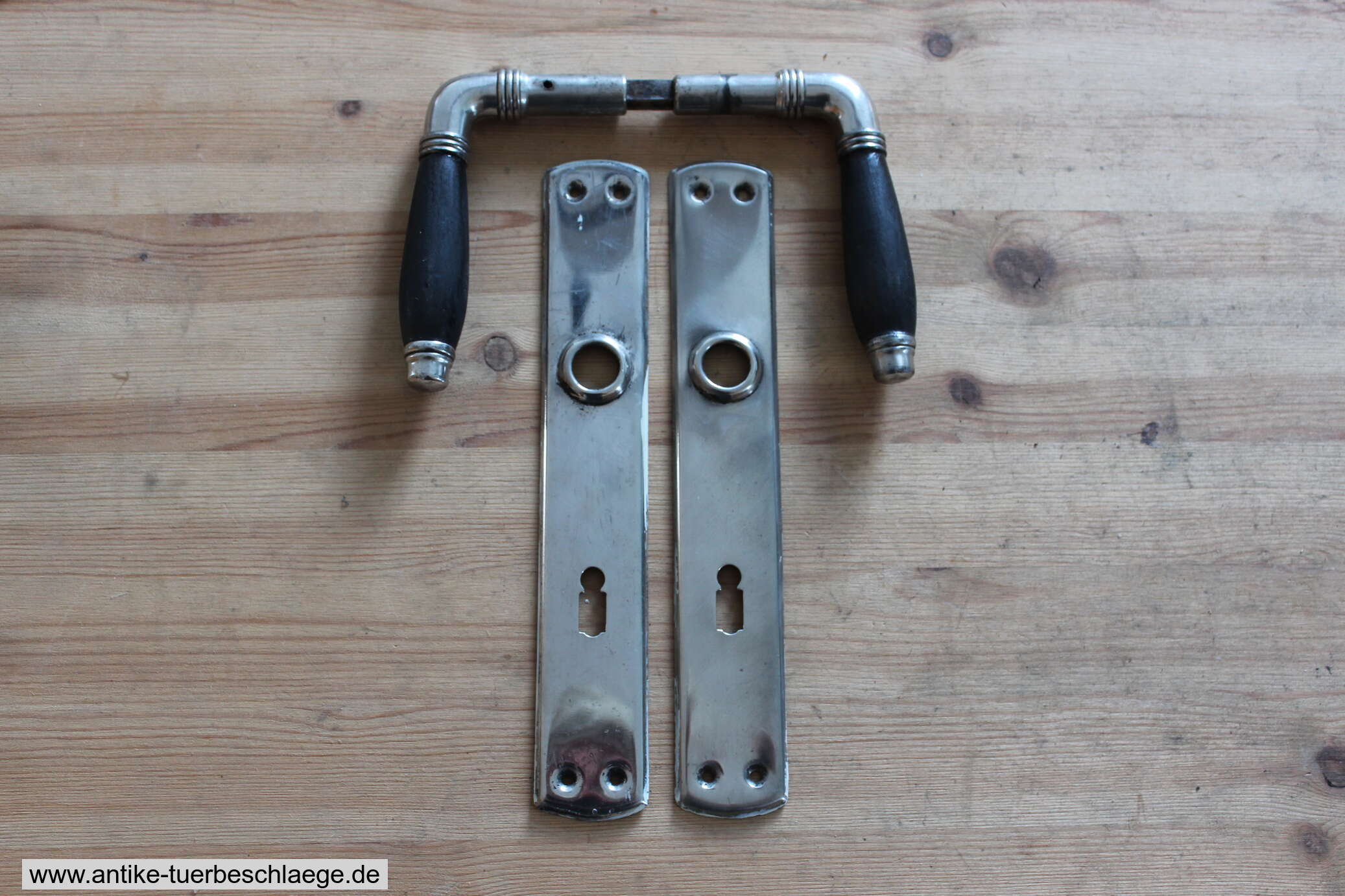 Türdrücker Jugendstil/Bauaus um 1920 (nickel) #1 – Ansicht 1