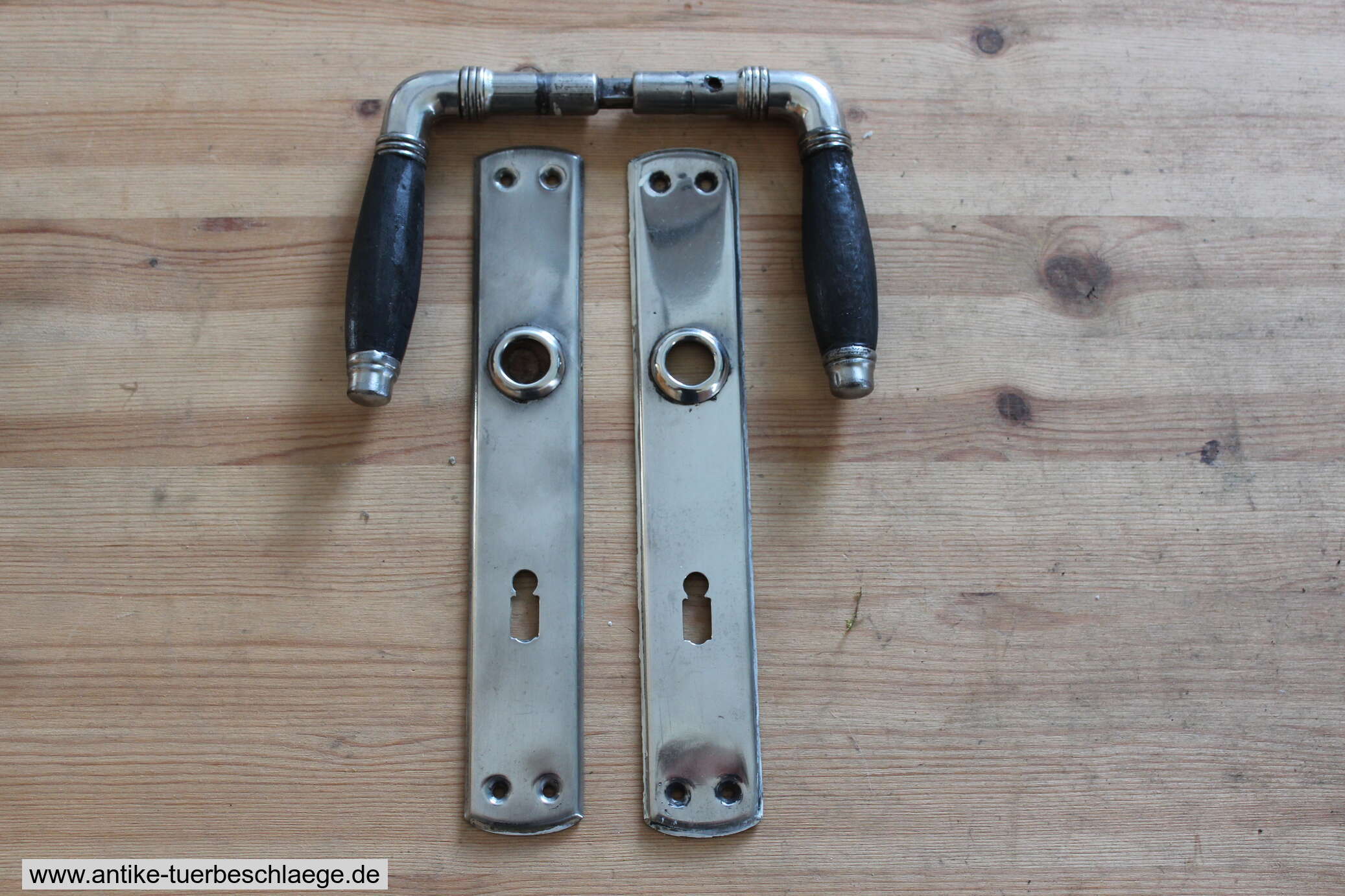 Türdrücker Jugendstil/Bauaus um 1920 (nickel) #2 – Ansicht 1