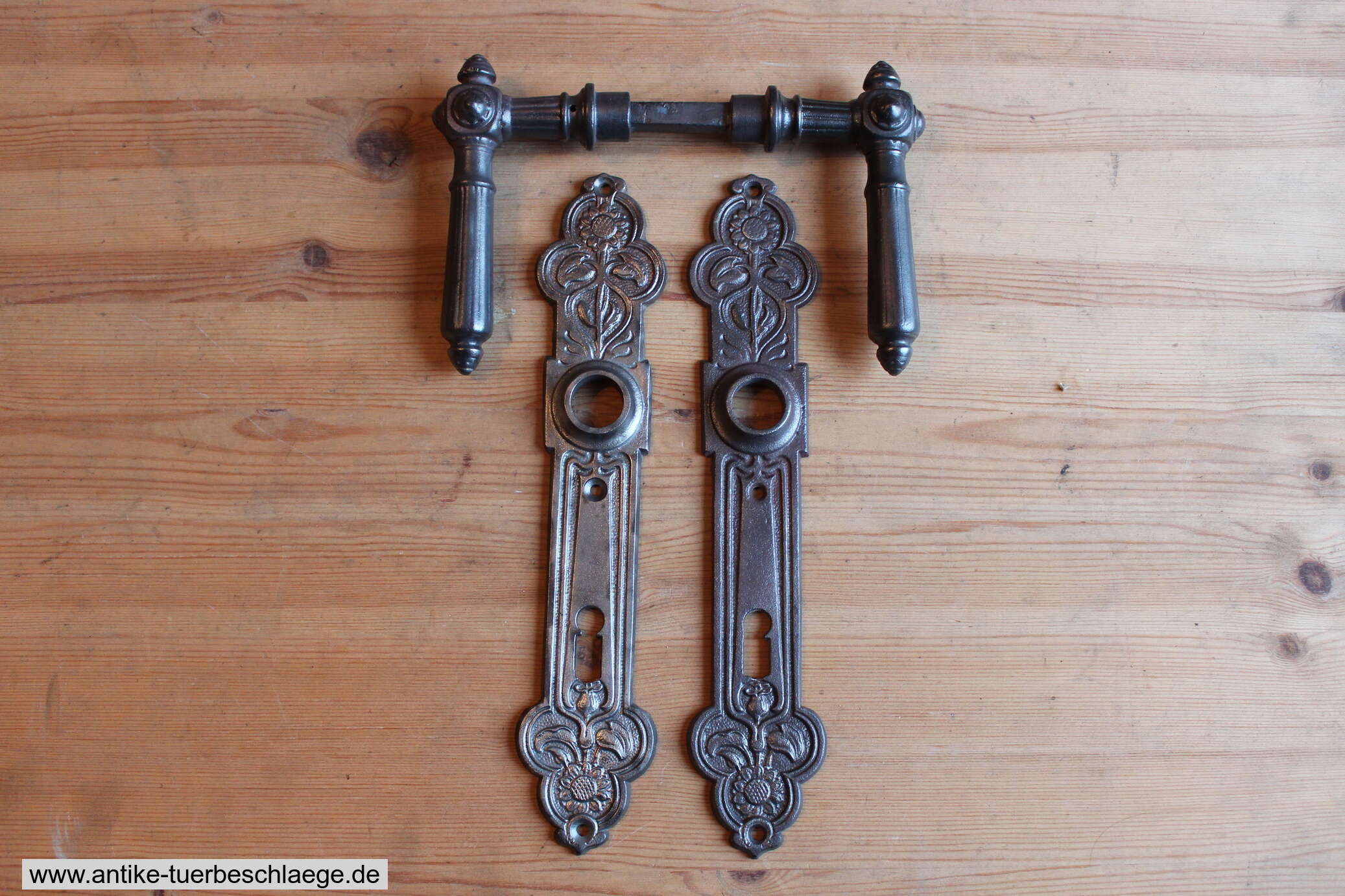 Antiker Türdrücker Jugendstil Sonnenblume #3 – Ansicht 1