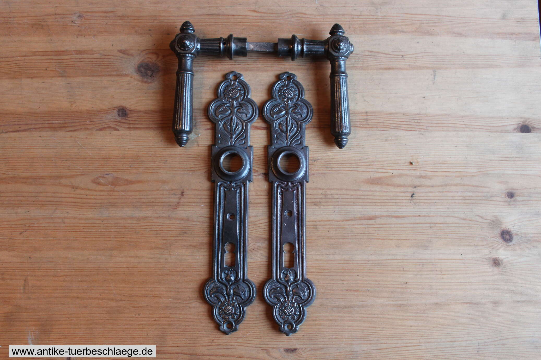 Antiker Türdrücker Jugendstil Sonnenblume #4 – Ansicht 1